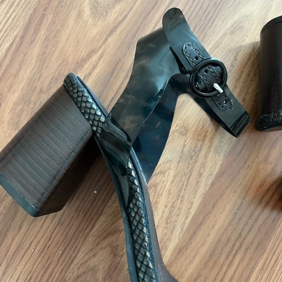 Free People Black Synthetic Transparent Sandals With Heels Size 40 - Picture 6 of 16